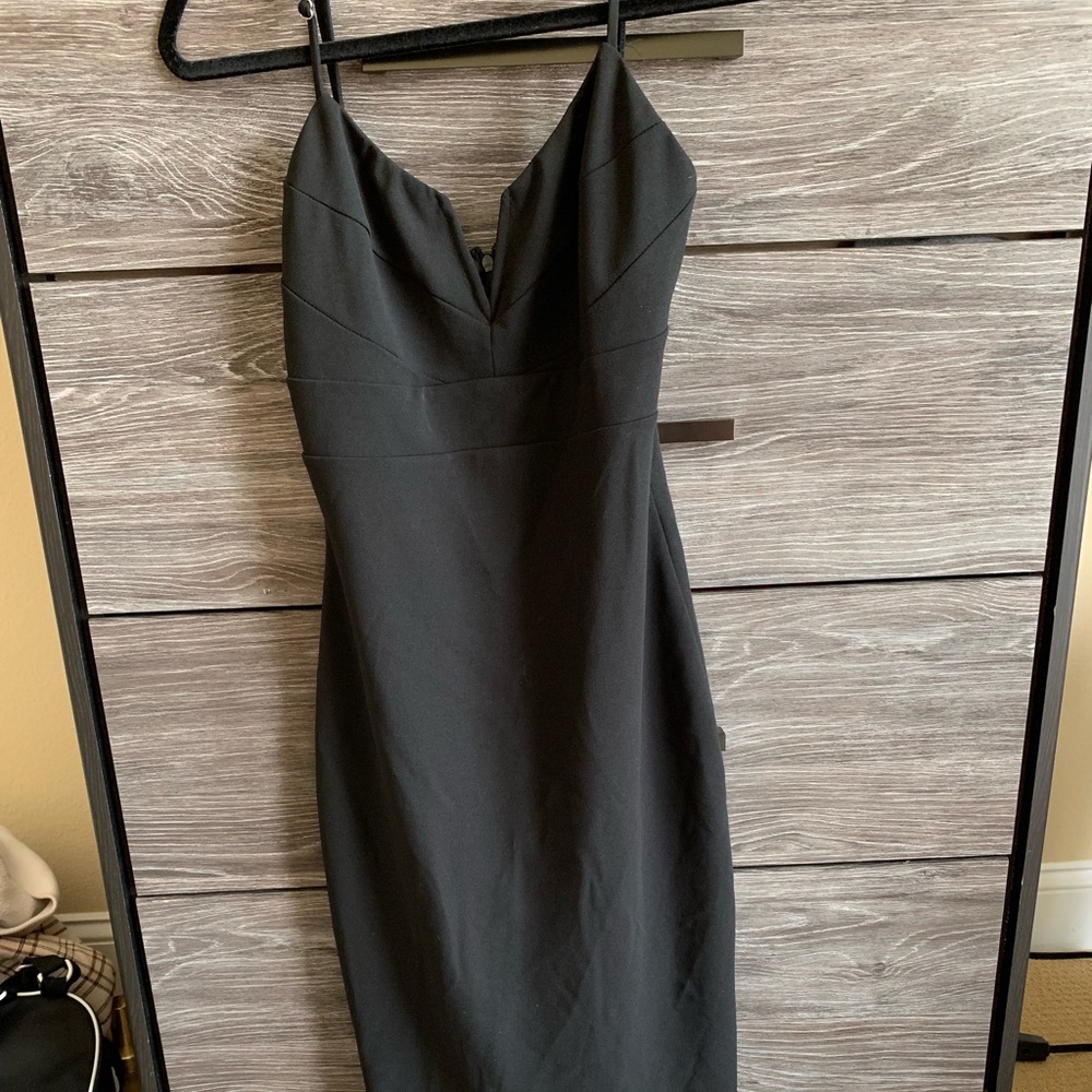 Hot Miami styles black midi dress